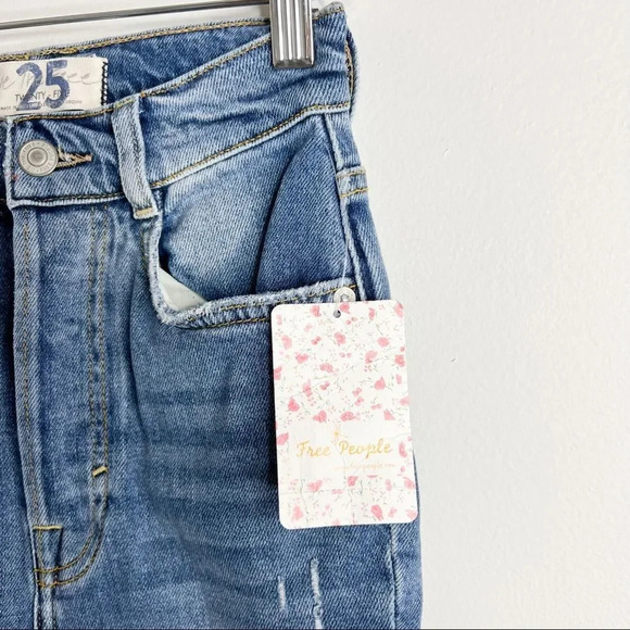 NWT Free People We The Free Phoenix Distressed Skinny Jeans In Blue-blues - Picture 10 of 10